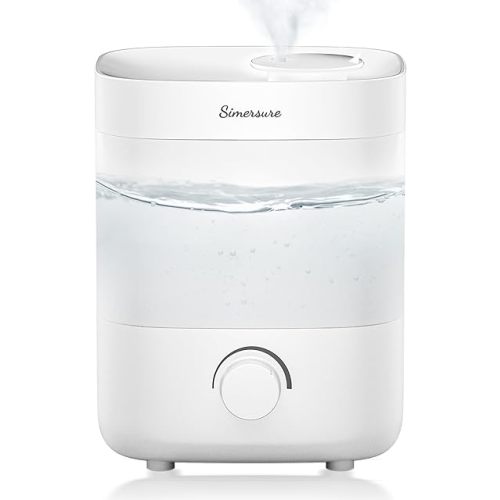 Top Fill Humidifier, 2L Water Tank for Bedroom, 28H Long Lasting White Air Humidifier for Large Room, Ultra Quiet 25dB Cool Mist for Baby, Plants, Office, Easy to Clean & Fill