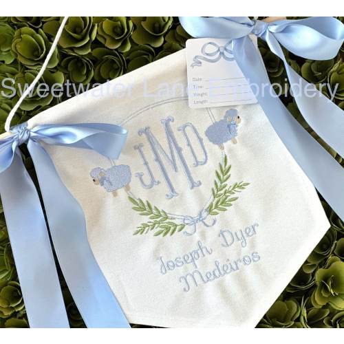 Custom Baby Banner with SHEEP LAMB Baby Banner, Welcome Banner, Hospital Door Sign, Baby Shower