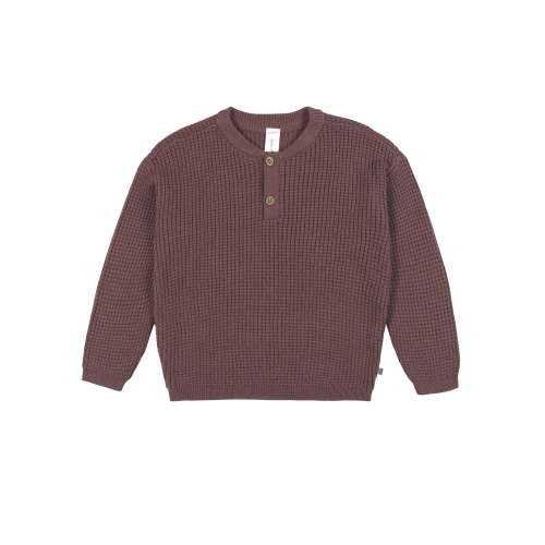 Modern Moments by Gerber Baby and Toddler Boy Waffle Henley Sweater, 0/3 Months - 5T