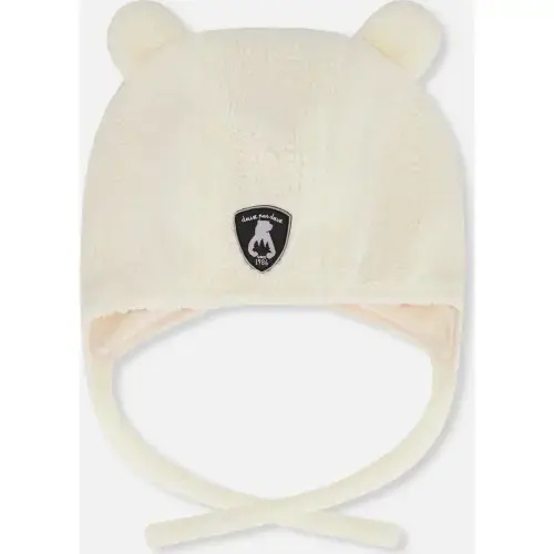 Lined Baby Sherpa Hat with Ear Flaps, Off-White - Deux par Deux | Maisonette