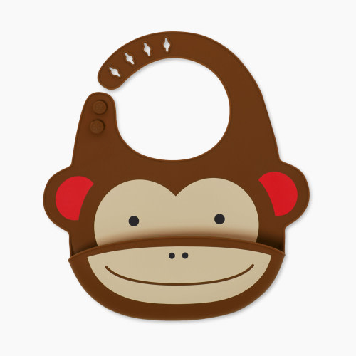 Skip Hop Fold & Go Silicone Bib - Monkey