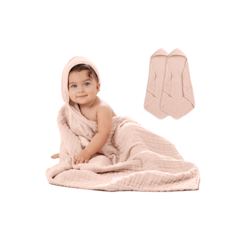 Hooded Baby Towels - 6 Layers, Pack of 2