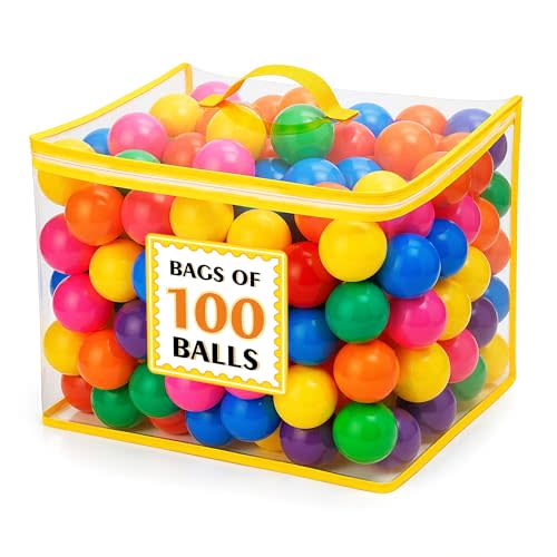 Ball Pit Balls for Toddlers: 50 100 200 Colorful Non-Toxic Balls with BPA-Free, Phthalate-Free, Crush-Resistant Polyethylene Plastic, 2.2 Inches, Perfect Toy for Boys and Girls Play