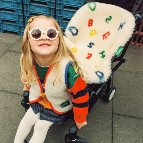 BINIBAMBA Milk Sheepskin Buggy Liner for Prams