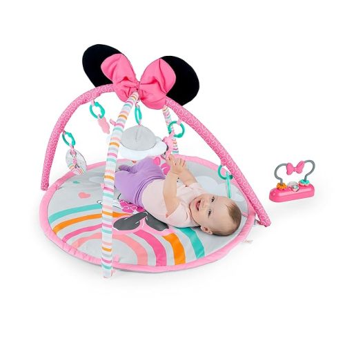 Bright Starts Disney Baby The Little Mermaid Twinkle Trove Light-Up Musical Baby Activity Gym with Tummy Time Pillow, Newborn+