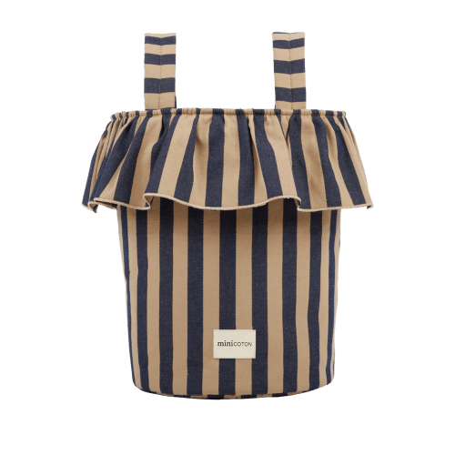 Basket Rayas - Navy + Caramel - PRE ORDER