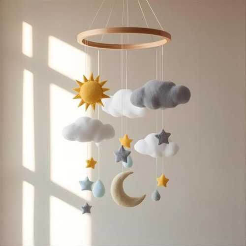 Handmade Sky Felt Baby Mobile: Sun, Moon & Stars (PDF ) - Etsy