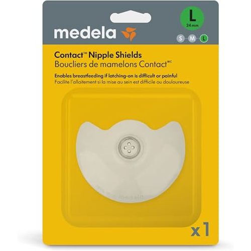 Medela Contact Nipple Shield for Breastfeeding | Medium Size (24mm) | 1Ct