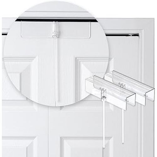(2- Pack) - Safety Innovations Bi-fold Door Lock - Closet Protection Child and Pet Proof Bi-fold Door Lock - Tool-Free Installation - Unbreakable Clear Polycarbonate - for 1 3/8" Thick Wood Doors
