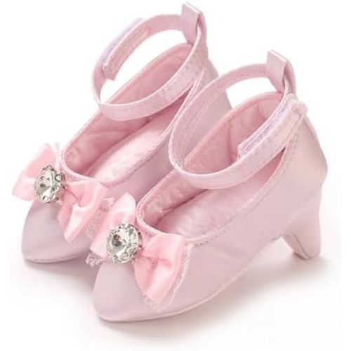 Newborn Baby Girls Princess Shoes Bowknot High Heels Soft Sole Crib Shoes Infant Dress Shoe