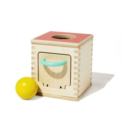 Lovevery Hide & Find Drop Box Baby Toy: Develops Fine Motor Skills, Birch and Plywood Construction, Toddler Learning