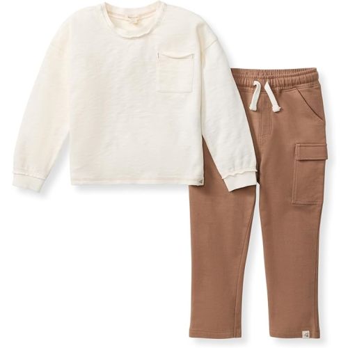 Burt's Bees Baby Baby Boys' Shirt and Pant Set,  100% Organic Cotton 3-6 month