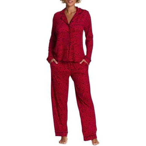 bebe Button Down Pajamas for Women, Long Sleeve Button Up Pajamas with Pants, Ladies Sleepwear PJ Set