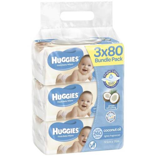 Huggies Thick Baby Wipes Coconut Oil 240 pack