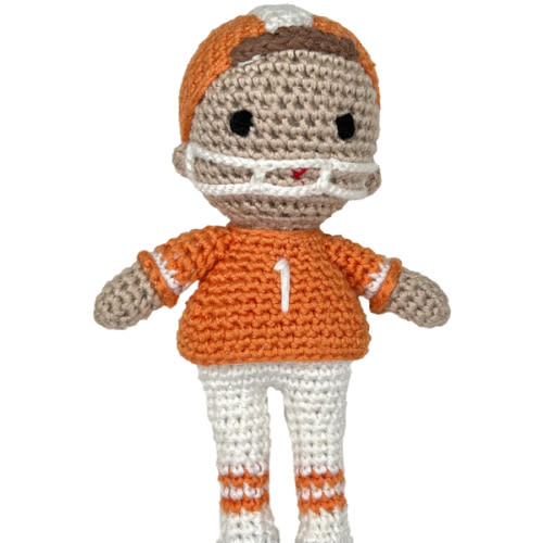Zubels Bamboo Crochet Football Rattle
