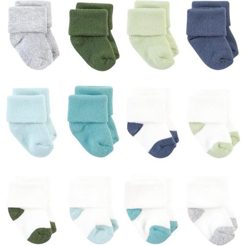 Hudson Baby Basics Unisex Baby Cozy Terry Baby Sock 12-Pack