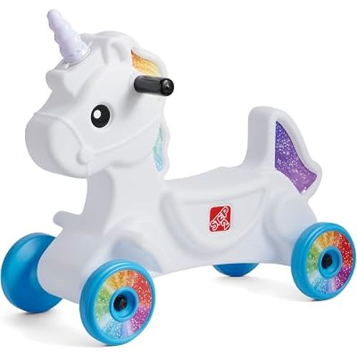 Step2 Unicorn Ride-On Car for Kids, Roller Coaster Compatible Toddler Ride-On Toy with Lights and Sounds