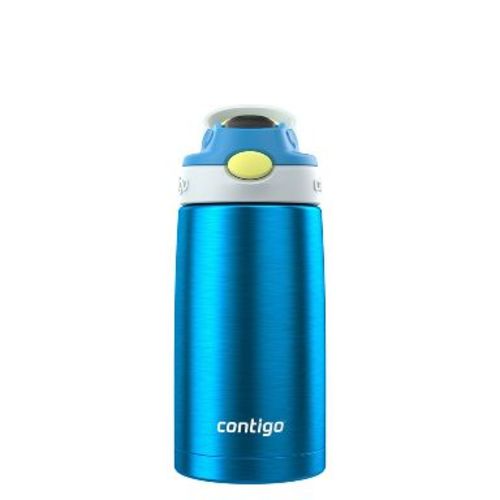 Contigo Kids' 13oz Stainless Steel Painted Blue Poppy Water Bottle Glacier: Toddler Insulated, Spillproof, Leakproof