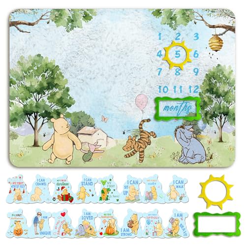 Winnie Monthly Baby Milestone, Winnie Nursery Decor, Baby Announcement Sign & Celebration Board, Perfect Newborn Gift & Keepsake