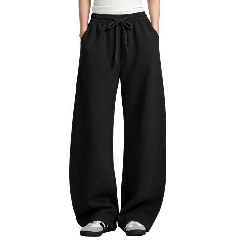 TEMOFON Womens Barrel Sweatpants Wide Leg Sweat Pants Elastic Waisted Trousers with Pockets Drawstring Workout Pants