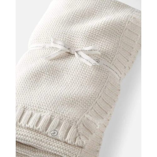Baby Organic Cotton Textured Knit Blanket in Cream - Little Planet | Carter's
