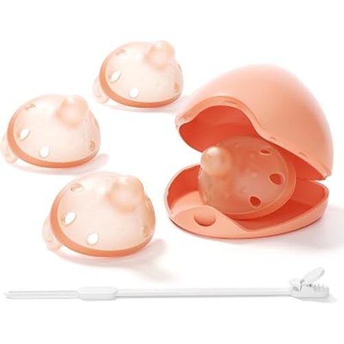 Breast-Like Baby Pacifiers for Newborns 0-6 Months 4 Pack Clip Case