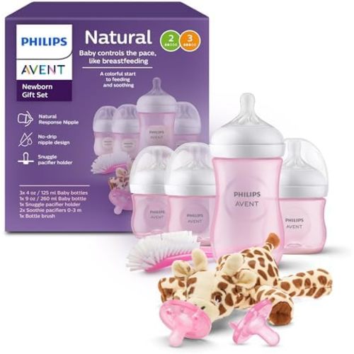 Philips Avent Natural Response Baby Gift Set - 4 Bottles, Soothie Pacifiers