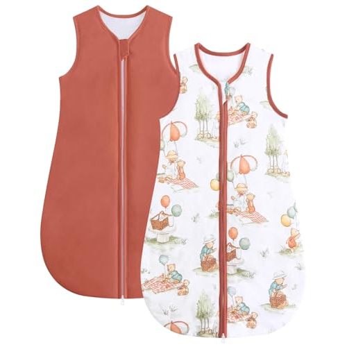 JiAmy Baby Sleeping Bag Cotton Sleep Sack 2 Pack, Unisex Baby Wearable Blanket for Newborn & Infant 0-24 Months