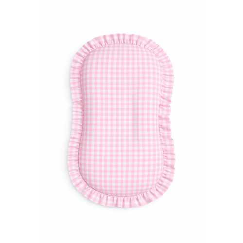 Pink Gingham Ruffle Lounger Cover -Neutral Soft Louger Cover - Baby Lounger Cover 100% Cotton Fabric - Washable lounger cover