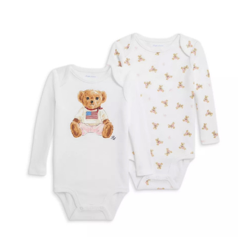 Polo Polo Bear Cotton Bodysuit - Baby, Pack of 2