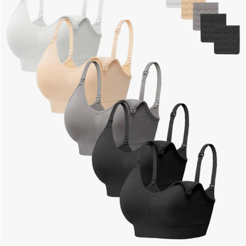 HBselect Women Maternity Bras 5 Pack Nursing Bras for Breastfeeding