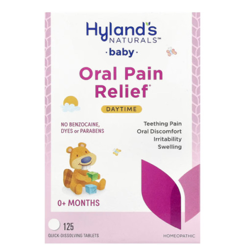 Hyland's Naturals, Baby, Oral Pain Relief, Daytime, 0+ Months, 125 Quick-Dissolving Tablets