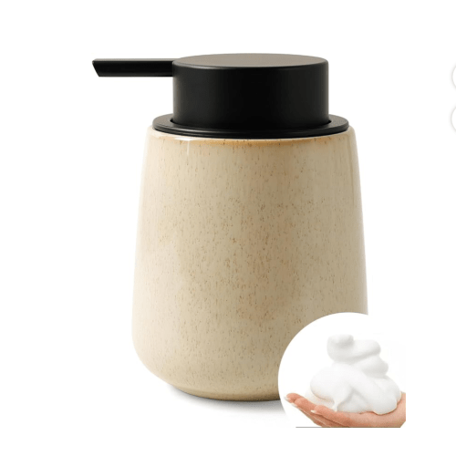 Bosilunlife Ceramic Foaming Soap Dispenser - 12Oz Bathroom Countertop