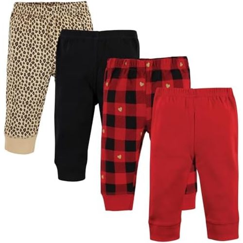 Hudson Baby Basics Unisex Baby Comfy Cotton Pants 4-Pack