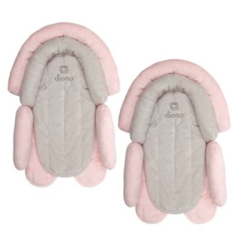 Cuddle Soft 2-Pack 2-in-1 Baby Head Neck Body Support Pillow for Car Seats and Strollers, Pink Cotton Candy