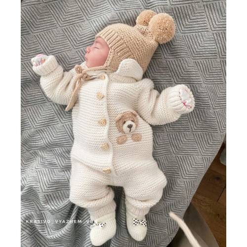 4 Piece Teddy Bear Newborn Suit and Set,baby gift,Newborn Baby Graduation Dress,Unisex Baby Clothes,newbornbaby gift,Homecoming HospitalGift