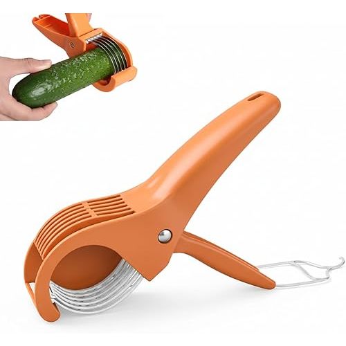 Banana Slicer Cutter, Efficient Kitchen Tool for Uniform Banana Slicing, Durable Orange Banana Cutter Slicer with Ergonomic Handle, Versatile for Fruits and Vegetables