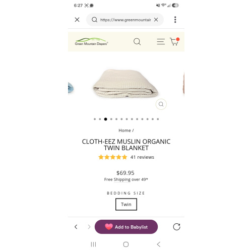 Cloth-eez Muslin Organic Twin Blanket