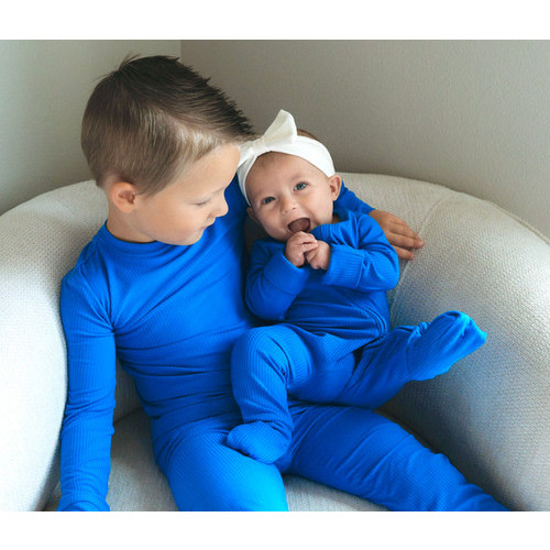 Cobalt Ribbed Zip Romper