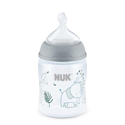 NUK Smooth Flow Anti Colic Baby Bottle, 5 oz, Elephant