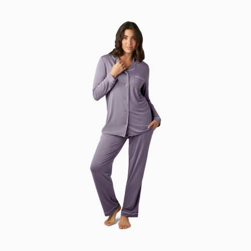 Kindred Bravely Clea Bamboo Long Sleeve Pajama Set - Granite, X-Large