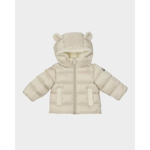Girl's Borgan Teddy Bear Ear Hooded Down Coat, Size 6M-3