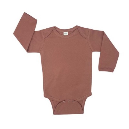 MONAG Infant Organic Long Sleeve Bodysuit Mauve Newborn