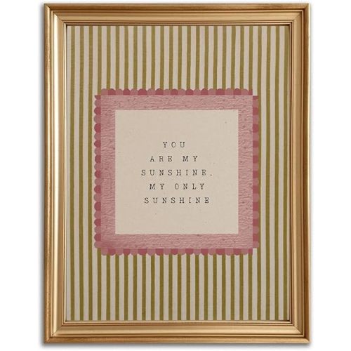 Kids Nursery Wall Art Vintage Nursery Wall Decor Poster You Are My Sunshine Canvas Prints Neutral Striped Kid's Room Decor Girl & Boy Bedroom Poster Farmhouse Kid's Room Decoration, 12"x16" Unframed