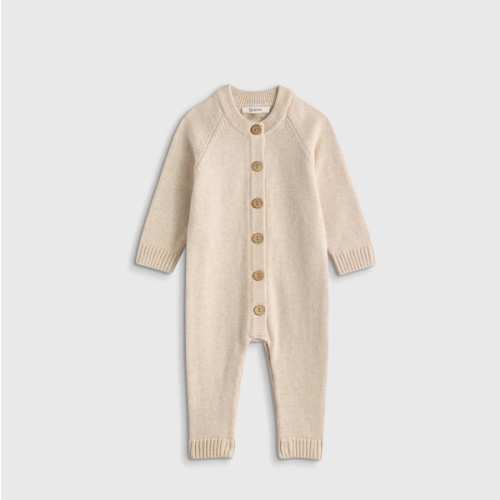 100% Organic Cotton Sweater Romper - Baby in Speckled Beige