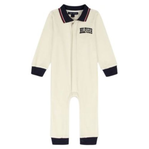 Baby Boys' Velour Polo Collar Coverall