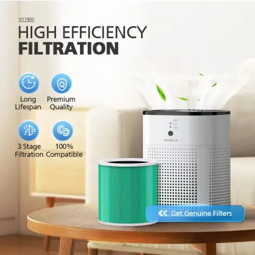 CHIVALZ Portable HEPA Air Purifier for Bedroom, 360° Air Intake System, Sleep Mode, 3-in-1 Filtration, 22dB Silent Operation, Blue Night Light, Home Air Purifiers for Pets Allergies, Virus, Dust Multifunctional Air Cleaner - TikTok Shop
