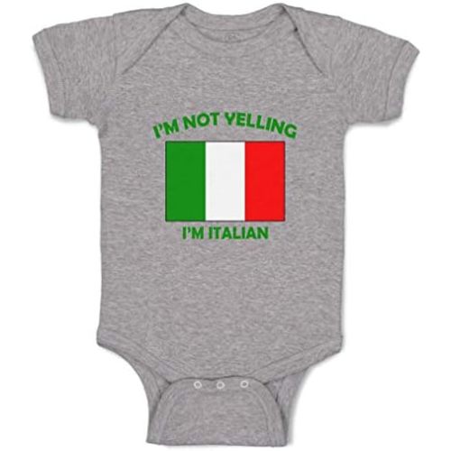 Cute Rascals Baby Bodysuit I'M Not Yelling I Am Italian Italy Countries Boy & Girl Baby Clothes Cotton