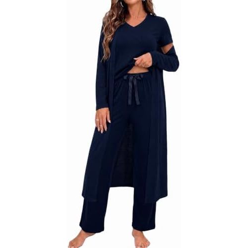Opemiby Womens 3 Pieces Pajamas Set Pjs Loungewear