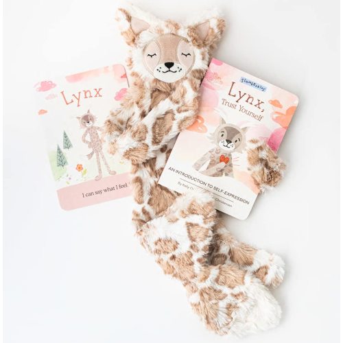 Slumberkins Snuggler & Board Book | Promotes Self-Expression, Mindfulness & Healthy Boundaries | Social Emotional Learning Tools for Ages 0+ (Lynx)